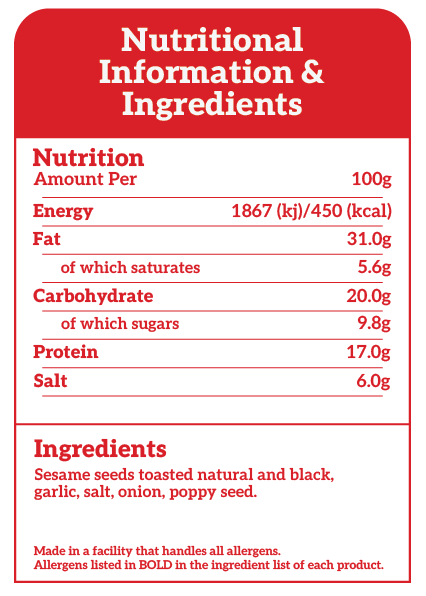 2GoodGuys Bagelicous Everything But The Bagel Korean Kick Nutritional Information & Ingredients