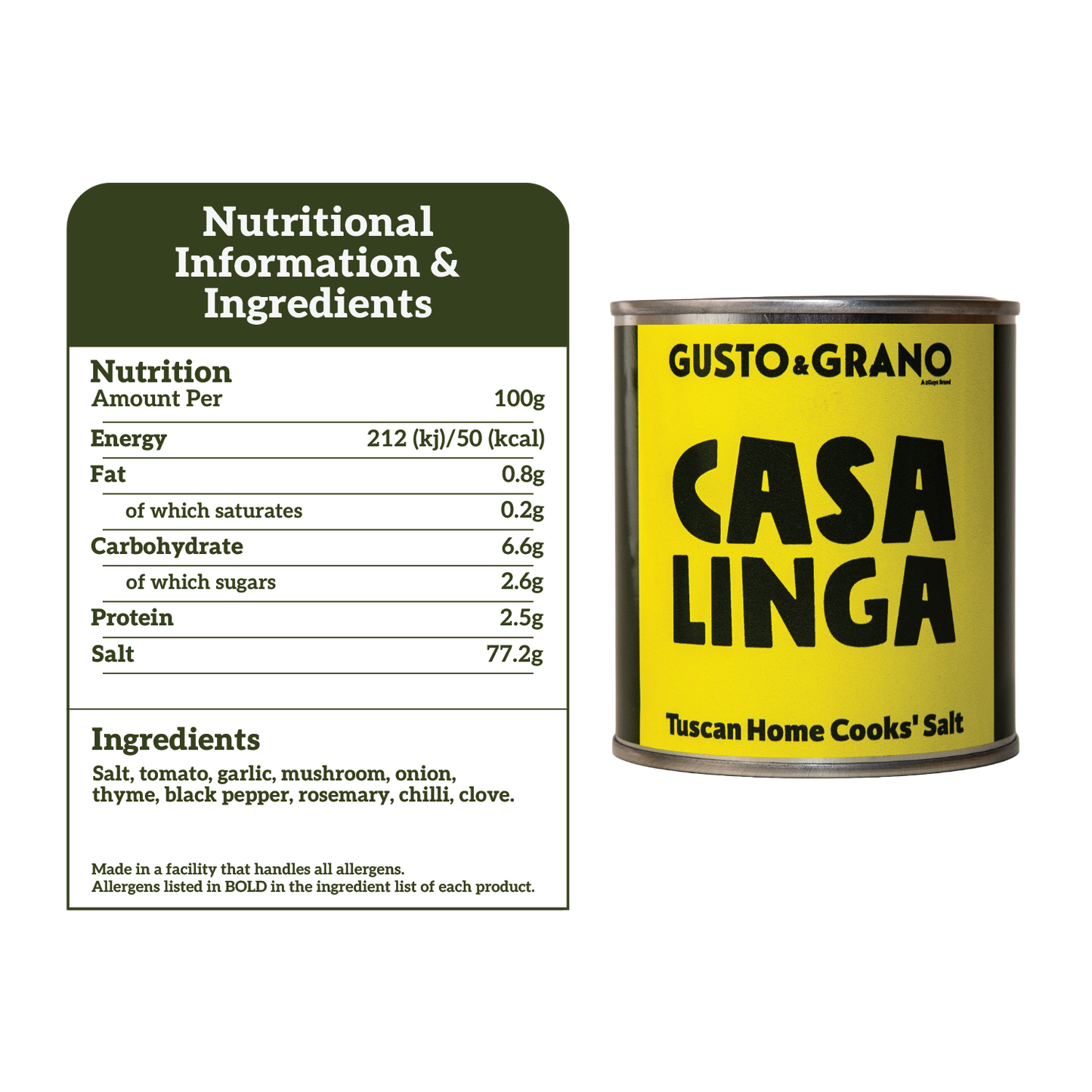 Gusto & Grano Un Tocco Casalinga Tuscan Home Cook's Salt