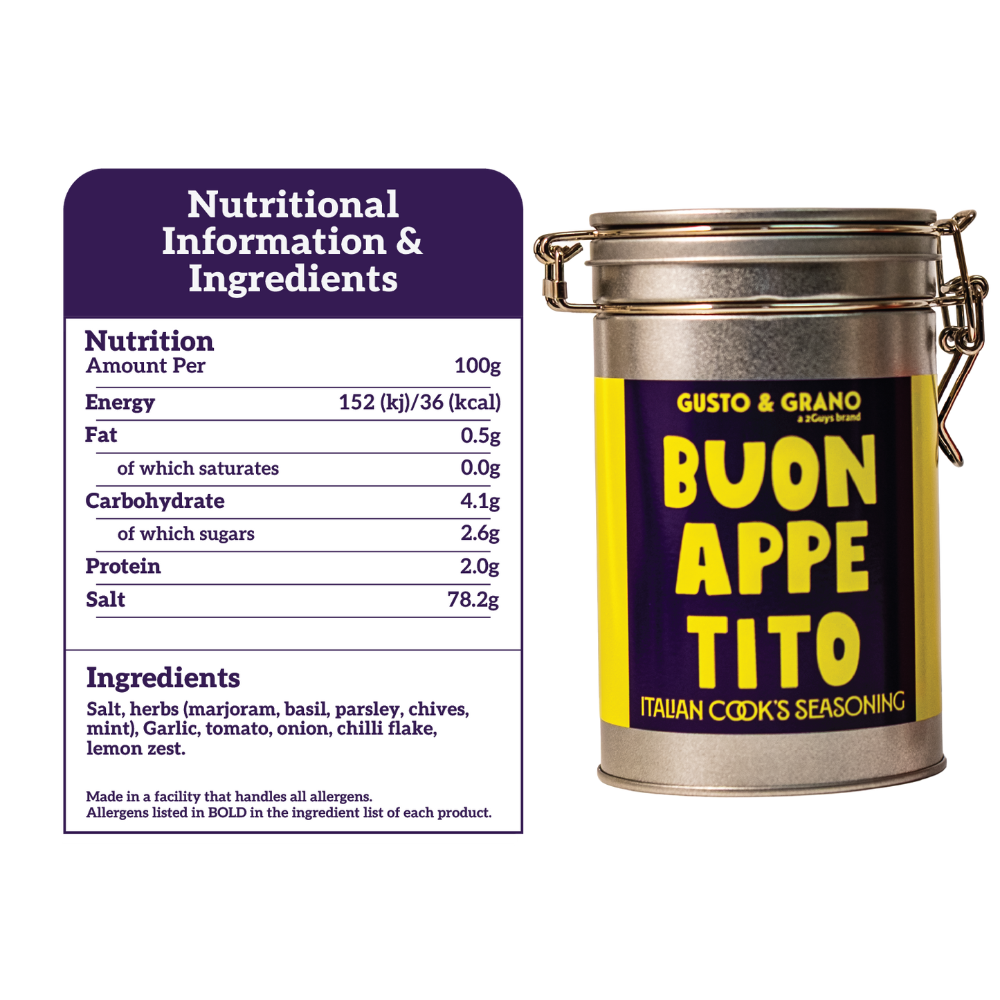 Gusto & Grano Buon Appetito Italian Cook's Seasoning