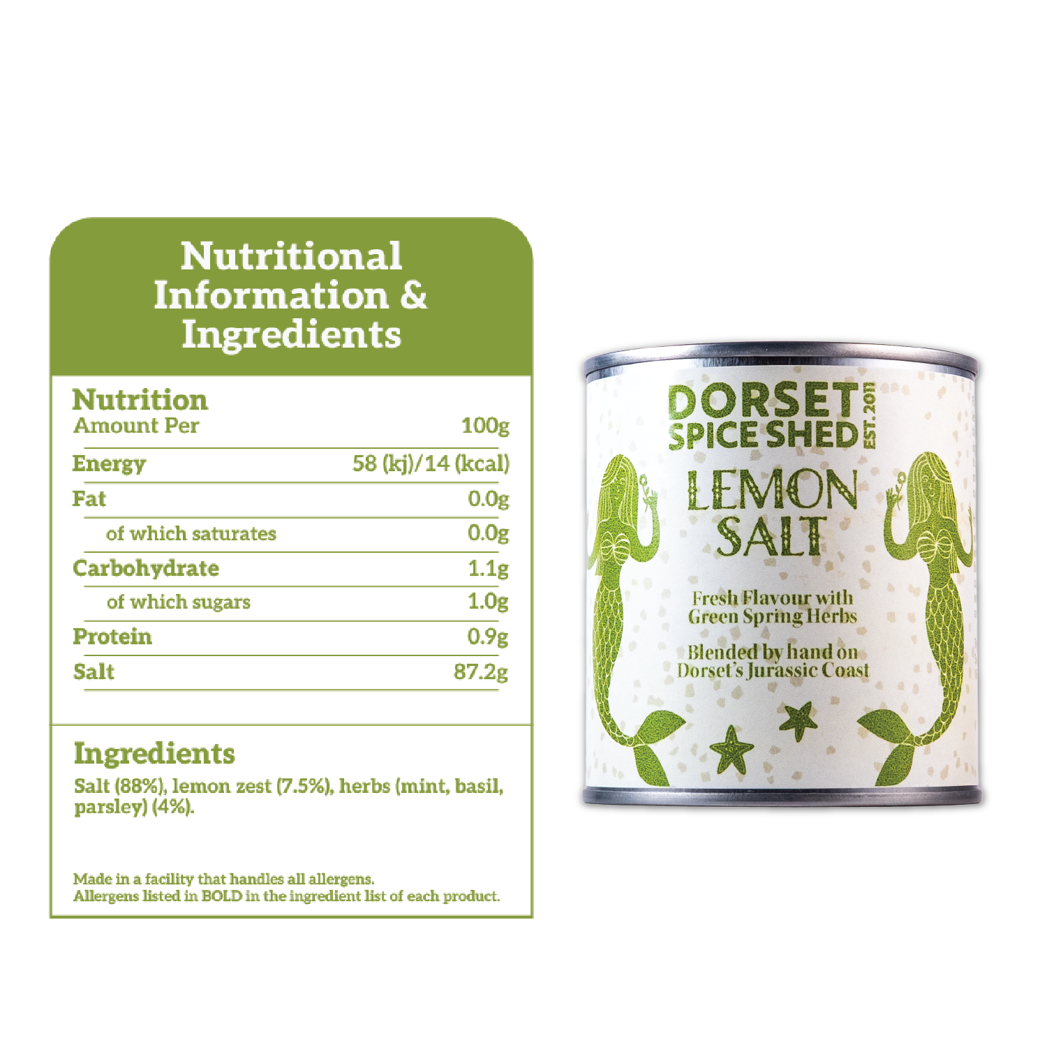Dorset Spice Shed Lemon & Green Herbs Salt - Dorset Spice Shed