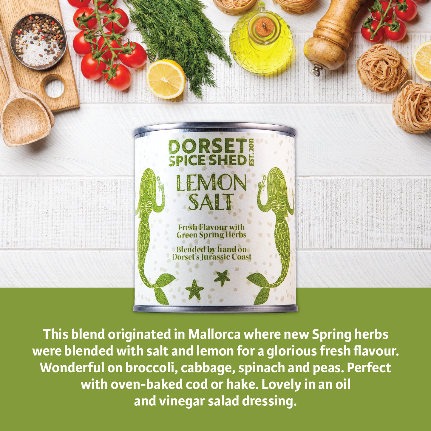 Dorset Spice Shed Lemon & Green Herbs Salt - Dorset Spice Shed